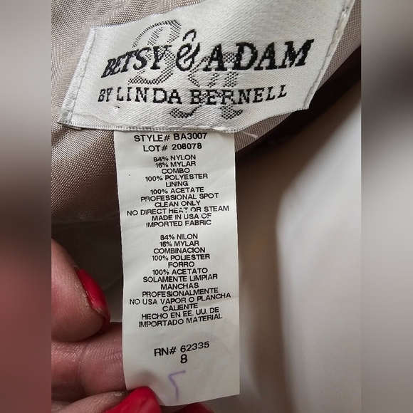 Betsy & Adam Fit & Flare Light Gray Knee Length Party Dress Size 8 - Picture 6 of 12